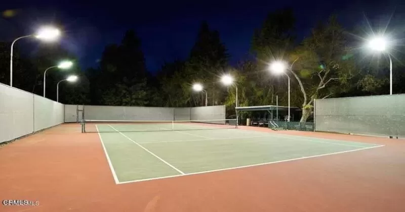 tennis court night